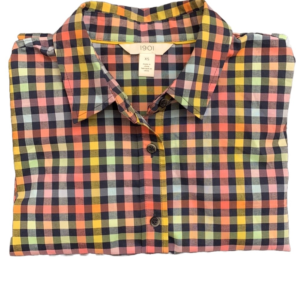 Nordstrom 1901 Multicolor Checkered Long Sleeve Button Up Shirt